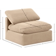 Bowery Hill Contemporary Durable Velvet Armless Chair in Beige