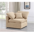 Bowery Hill Contemporary Durable Velvet Corner Chair in Beige