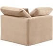 Bowery Hill Contemporary Durable Velvet Corner Chair in Beige