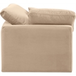 Bowery Hill Contemporary Durable Velvet Corner Chair in Beige