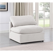 Bowery Hill Contemporary Durable Velvet Armless Chair in Cream