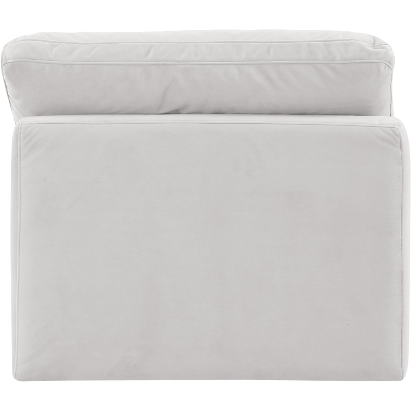 Bowery Hill Contemporary Durable Velvet Armless Chair in Cream