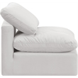 Bowery Hill Contemporary Durable Velvet Armless Chair in Cream