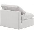 Bowery Hill Contemporary Durable Velvet Armless Chair in Cream