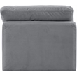 Bowery Hill Contemporary Durable Velvet Armless Chair in Gray