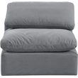 Bowery Hill Contemporary Durable Velvet Armless Chair in Gray