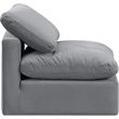 Bowery Hill Contemporary Durable Velvet Armless Chair in Gray