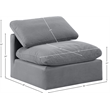 Bowery Hill Contemporary Durable Velvet Armless Chair in Gray