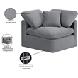Bowery Hill Contemporary Durable Velvet Corner Chair in Gray