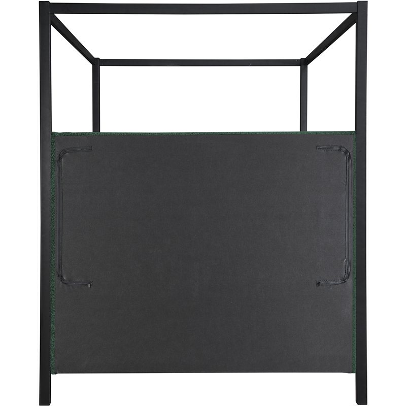 Bowery Hill Contemporary Rich Black Boucle Durable Fabric Full Bed
