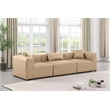 Bowery Hill Contemporary Tan Vegan Leather 3-Piece Modular Sofa