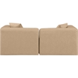 Bowery Hill Contemporary Tan Vegan Leather 2-Piece Modular Sofa