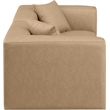 Bowery Hill Contemporary Tan Vegan Leather 2-Piece Modular Sofa
