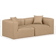 Bowery Hill Contemporary Tan Vegan Leather 2-Piece Modular Sofa