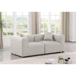 Bowery Hill Contemporary Cream Vegan Leather 2-Piece Modular Sofa