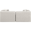 Bowery Hill Contemporary Cream Vegan Leather 2-Piece Modular Sofa