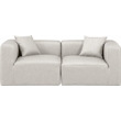 Bowery Hill Contemporary Cream Vegan Leather 2-Piece Modular Sofa