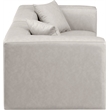 Bowery Hill Contemporary Cream Vegan Leather 2-Piece Modular Sofa
