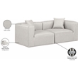 Bowery Hill Contemporary Cream Vegan Leather 2-Piece Modular Sofa