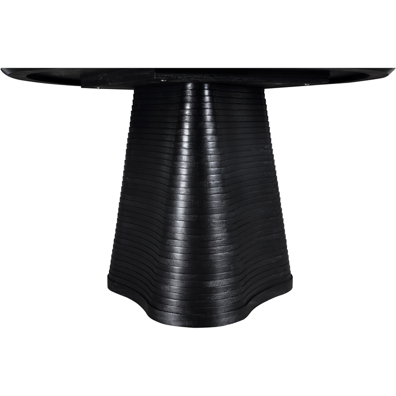 Bowery Hill Contemporary Black Wood and Oak Veneer Dining Table