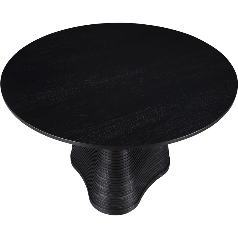 Bowery Hill Contemporary Black Wood and Oak Veneer Dining Table