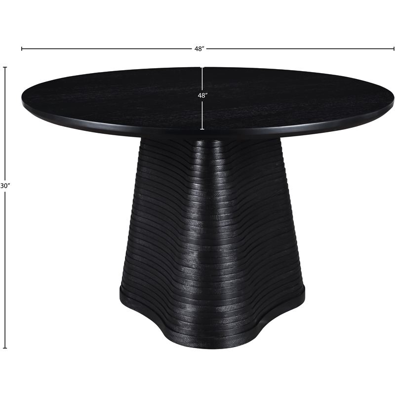 Bowery Hill Contemporary Black Wood and Oak Veneer Dining Table