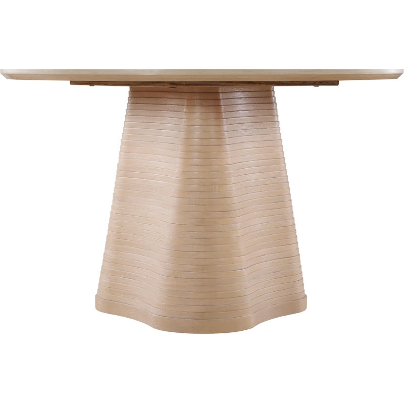 Bowery Hill Contemporary Natural Wood and Oak Veneer Dining Table