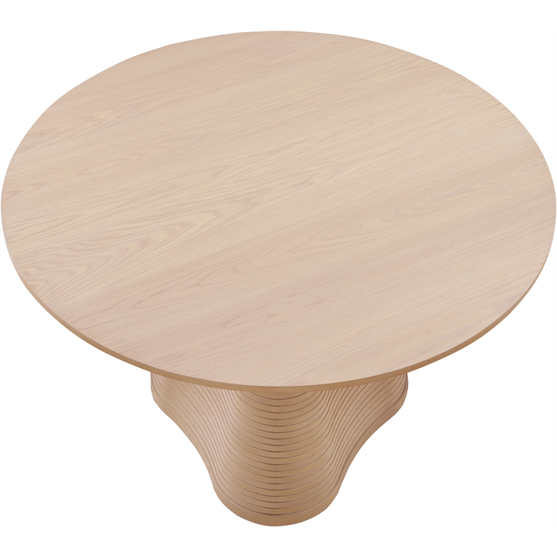 Bowery Hill Contemporary Natural Wood and Oak Veneer Dining Table