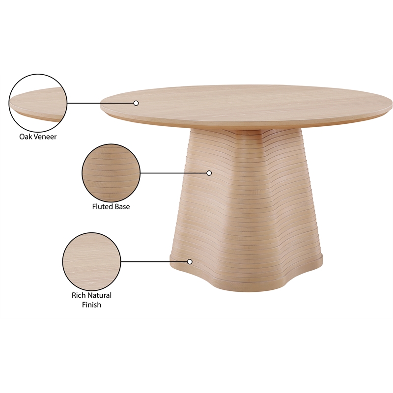 Bowery Hill Contemporary Natural Wood and Oak Veneer Dining Table