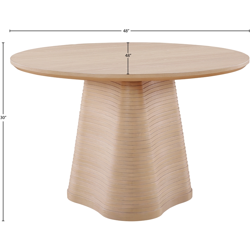 Bowery Hill Contemporary Natural Wood and Oak Veneer Dining Table
