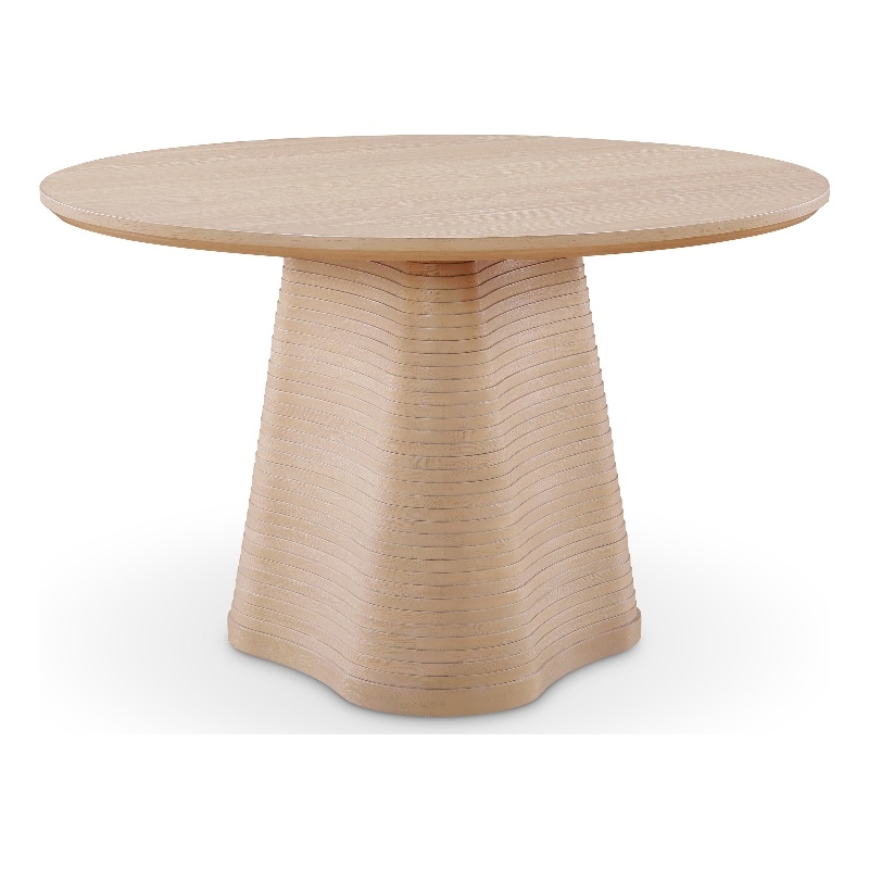 Bowery Hill Contemporary Natural Wood and Oak Veneer Dining Table
