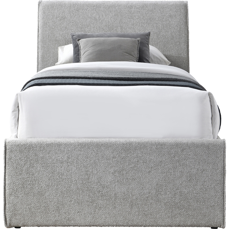Bowery Hill Contemporary Grey Chenille Fabric Twin Trundle Bed