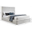 Bowery Hill Contemporary Cream Linen Textured Fabric Full Bed