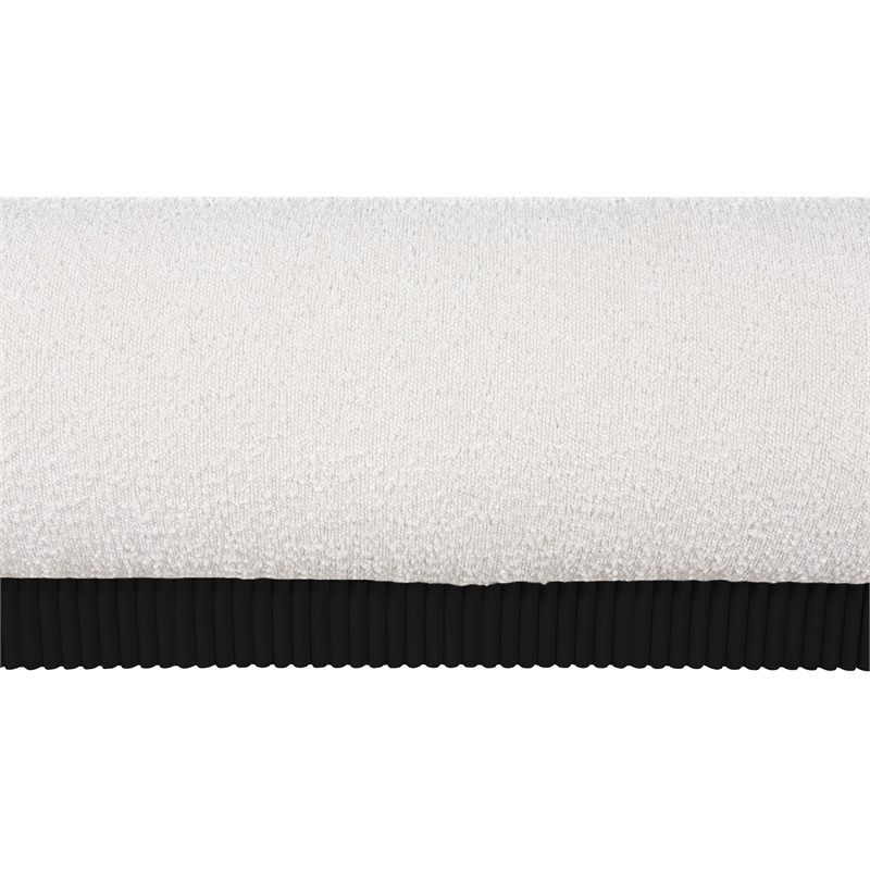 Bowery Hill Contemporary Rich Cream Boucle Durable Fabric Queen Bed
