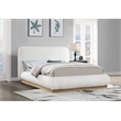 Bowery Hill Contemporary Cream Linen Textured Fabric King Bed