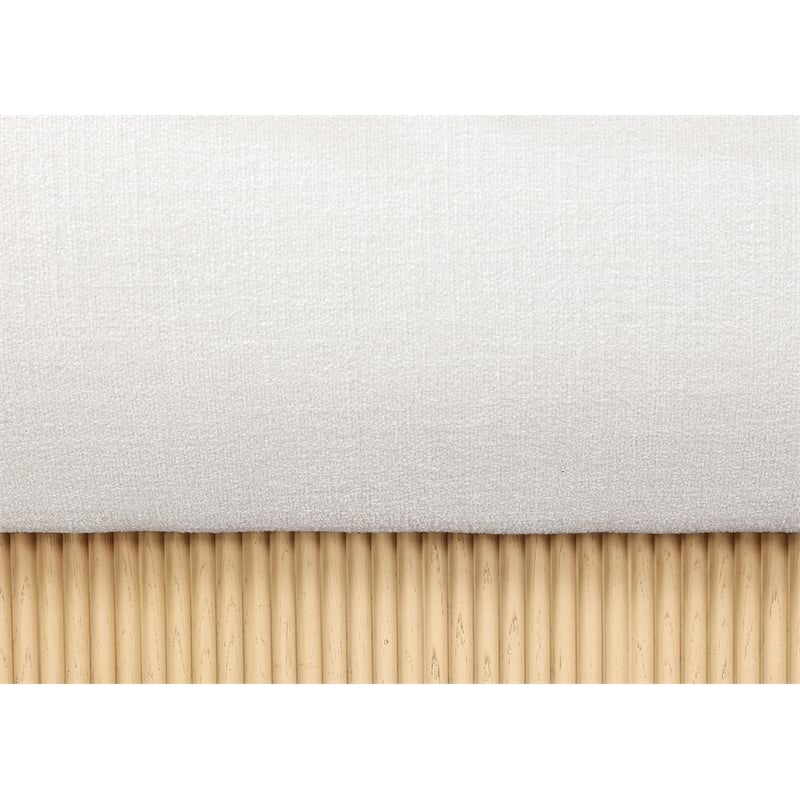 Bowery Hill Contemporary Cream Linen Textured Fabric King Bed
