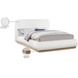 Bowery Hill Contemporary Cream Linen Textured Fabric King Bed