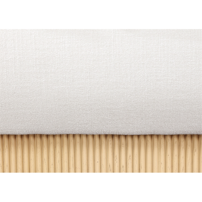 Bowery Hill Contemporary Cream Linen Textured Fabric Queen Bed