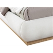 Bowery Hill Contemporary Cream Linen Textured Fabric Queen Bed