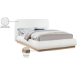 Bowery Hill Contemporary Cream Linen Textured Fabric Queen Bed
