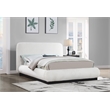 Bowery Hill Contemporary Cream Linen Textured Fabric Queen Bed