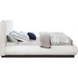 Bowery Hill Contemporary Cream Linen Textured Fabric Queen Bed
