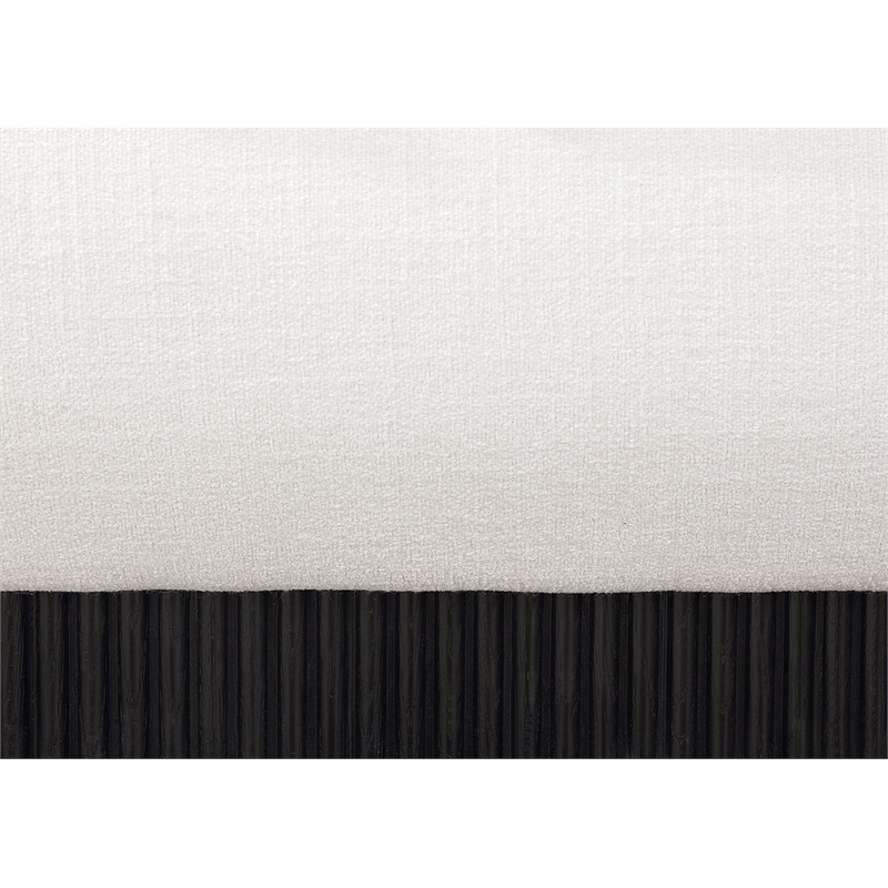 Bowery Hill Contemporary Cream Linen Textured Fabric Queen Bed
