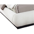 Bowery Hill Contemporary Cream Linen Textured Fabric Queen Bed