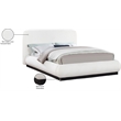 Bowery Hill Contemporary Cream Linen Textured Fabric Queen Bed