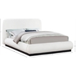 Bowery Hill Contemporary Cream Linen Textured Fabric Queen Bed