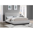 Bowery Hill Contemporary Grey Linen Textured Fabric Queen Bed