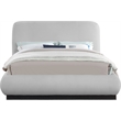Bowery Hill Contemporary Grey Linen Textured Fabric Queen Bed