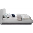 Bowery Hill Contemporary Grey Linen Textured Fabric Queen Bed