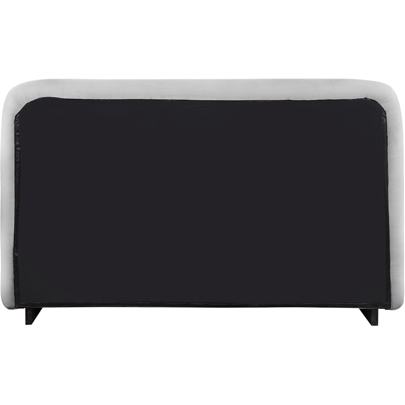 Bowery Hill Contemporary Grey Linen Textured Fabric Queen Bed